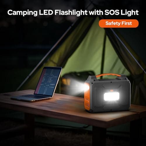 Portable Power Station with Foldable 40W Solar Panel, 100W Solar Powered Generator with Panels, AC Outlet Camping Solar Power Bank 146Wh DC Battery Pack for Smart Device RV Outdoor Power Outage 8