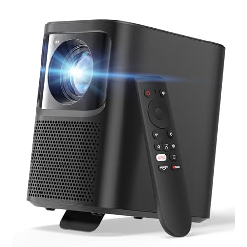 Emotn N1 Smart Netflix Projector, Native 1080P, Portable Bluetooth Movie Projector with HDR10 and Dolby Audio Support, Autofocus, Auto Keystone, Integrated Stand, 5G WiFi, Bluetooth 5.0, Grey