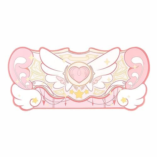 GeekShare Large Gaming Mouse Pad Kawaii Pink Non-Slip Rubber Back Mouse Pad Big Waterproof Desk Mat for Keyboard and Mouse Perfect for Gaming,or Home Office Work - Star Wings（Super Dense Cloth）