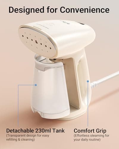 Bear Steamer for Clothes, Handheld Clothes Steamer,1300W Strong Power Garment Steamer with 230ml Tank,Fast Heat-up, Auto-Off, Steam Iron Fabric Wrinkle Remover with Brush for Home and Travel 8