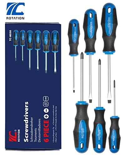 ROTATION 6PCS Magnetic Tip Screwdriver Set, 3 Phillips and 3 Flat, Professional Cushion Grip | 6-Piece Hand Tools Set 9