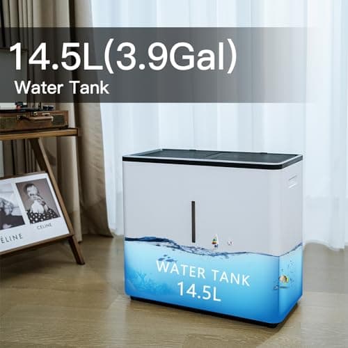 YougetTech Evaporative Humidifiers |14.5 L(3.9 Gal) Tank for Whole Room Humidifier | 60 W Cool No Mist Humidifiers | 7 Speed | MAX Output 3000 ml/h | Auto Humid | Top Filling 5
