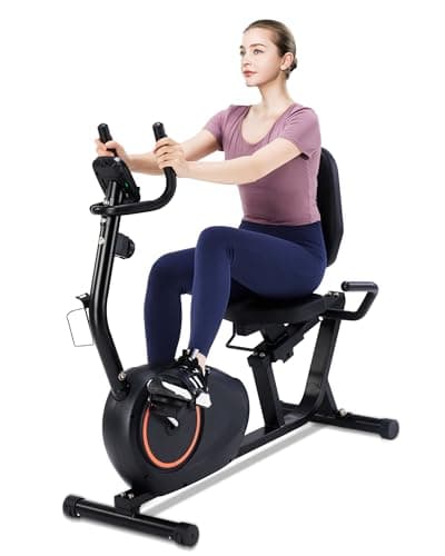 Recumbent Exercise Bike for Adults Seniors with 400LB Weight Capacity - Recumbent Bikes with Quick Adjustable Comfortable Seat, Pulse Sensor, 16-level Resistance, LCD Monitor