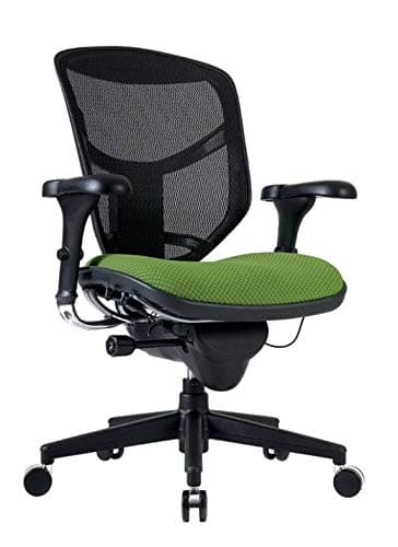 WorkPro® Quantum 9000 Series Ergonomic Mesh/Premium Fabric Mid-Back Office Chair, Black/Lime, BIFMA Compliant