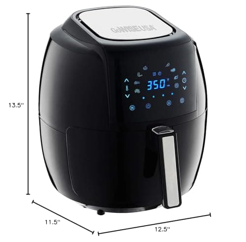 GoWISE USA GW22731 5.8-Quarts 8-in-1 Electric Air Fryer XL + 50 Recipes for your Air Fryer Book (Black) 7