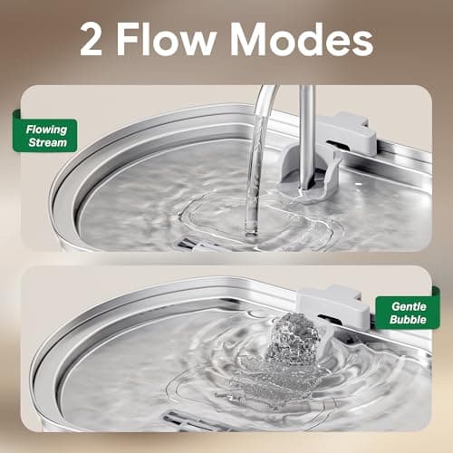 Cat Water Fountain Stainless Steel: 108oz/3.2L Cat Fountain for Drinking - Pet Water Fountain Inside - Automatic Dog Watering Dispenser Bowl - Pet Feeding & Watering Supplies - Water Level Window 6