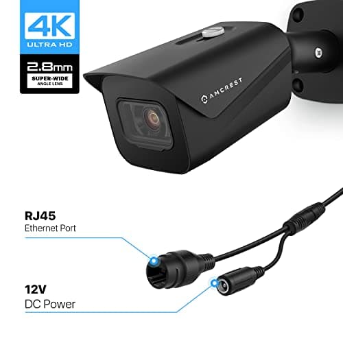 Amcrest UltraHD 4K (8MP) Outdoor Bullet Security IP POE Camera, 98ft NightVision, 2.8mm Lens, IP67 Weatherproof, 256GB MicroSD Recording, Black (IP8M-2496EB-V2) 7