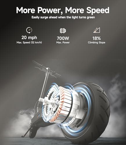 NAVEE GT3 Electric-Scooter-Adults, e Scooter, Fast 20 Mph, 700w 500w Motor with Suspension, Long Range 30 Miles, 10 inch Tires All Terrain, Foldable for Commuter Men Adult Teens Students Heavy Duty 5