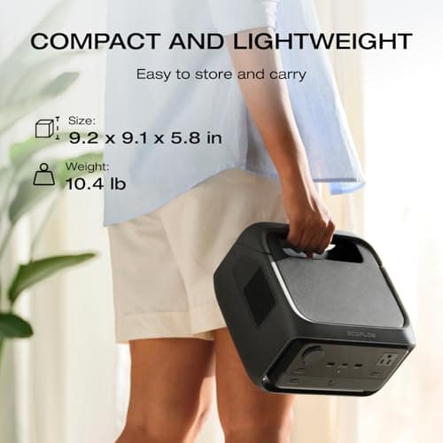 EF ECOFLOW Portable Power Station RIVER 3 Plus, 286Wh/12800mAh LiFePO4 Battery, 3 Up to 1200W AC Outlets, <10 MS UPS, Expandable to 858Wh, <30 dB Quiet, 1Hr Fast Charging Generator for Outdoor Camping 8