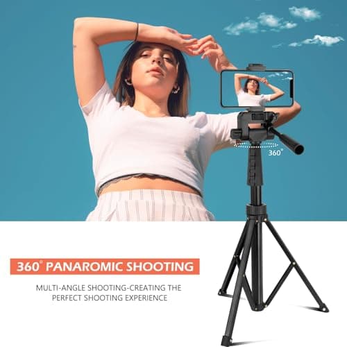Aureday 67" Phone Tripod&Camera Stand, Selfie Stick Tripod with Remote and Phone Holder, Perfect for Selfies/Video Recording/Vlogging/Live Streaming 6