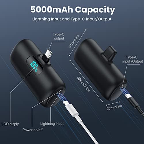 Mini Portable Charger Power Bank for iPhone 17/16/15 Series, 5000mAh PD USB C Cell Phone Portable Power,Travel Essentials Battery Pack for iPhone 17/17 Air/16/16 pro/15 Series/Android/Samsung Galaxy 6