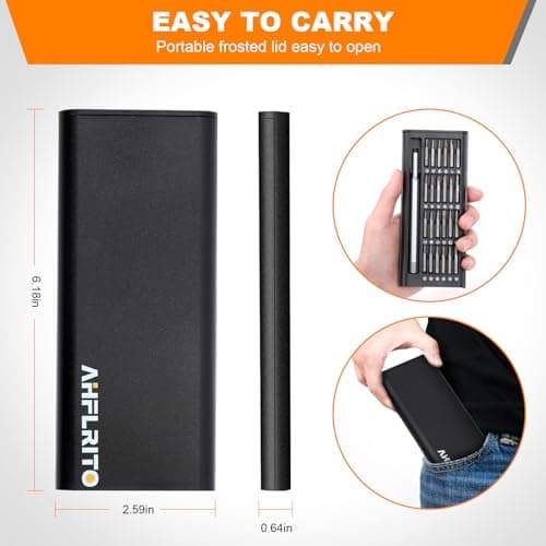 AHFLRITO Precision Screwdriver Set, 24 in 1 Small Magnetic Mini Screwdriver Set with Case, Electronics Repair Tool for Laptop, iPhone, Computer, Phone, Glasses, Watch, PS5 5