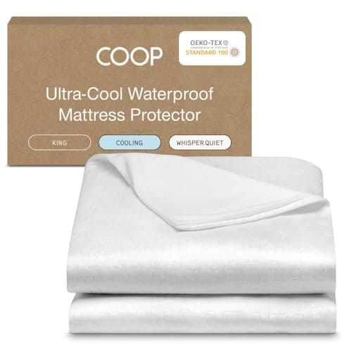 Coop Home Goods Ultra-Cool Waterproof Mattress Protector, King, Cooling Mattress Protector, Machine Washable Cooling Bed Cover, Whisper Quiet Waterproof Bed Cover, King (78x80)