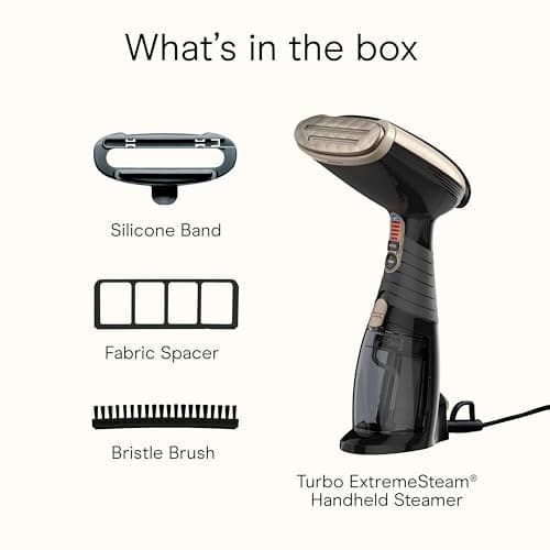 Conair Handheld Garment Steamer for Clothes, Turbo ExtremeSteam 1875W Fabric Steamer, Portable Handheld Design, Strong Penetrating Steam, Amazon Exclusive, Black 8