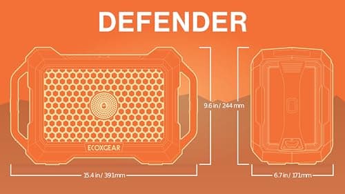 ECOXGEAR Defender: Outdoor Portable Bluetooth Speaker, 121dB Massive Sound, Waterproof and Drop Proof, with LED Party Lights, Pair up to 100, 25+ Hours Playtime (Black Oak) 6