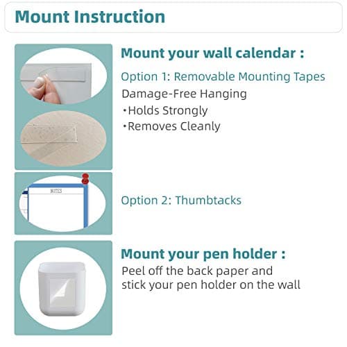 Large Dry Erase Wall Calendar - 38" x 72" - Undated Blank Reusable Yearly Calendar - Giant Whiteboard Annual Poster - Laminated Office Jumbo 12 Month Calendar 6
