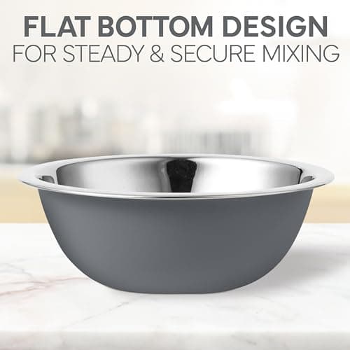COOK WITH COLOR Stainless Steel Mixing Bowls Set - Nesting Bowls, 6 Pieces, Grey 7
