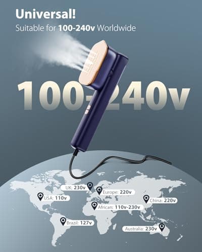 Steamer for Clothes, Sundu Portable 2-in-1 Steamer & Iron, 15s Heat-up, 100ml Tank, Ironing Gloves, 20 Min Steam, Wrinkle Remover, Garment Steamer for Travel & Home (Purple) 6