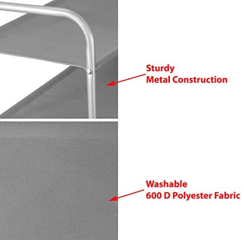 Simple Houseware 3-Tier Shoe Rack Storage Organizer, Grey – Space-Saving Shoe Shelf, Holds 9–16 Pairs, Sturdy Metal Frame, Easy Assembly – Closet, Entryway, Bedroom Shoe Storage Solution 5