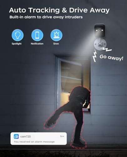 JOOAN 3MP Outdoor Security Camera WiFi Camera 【2.4G WiFi & Bluetooth & Color Night】 for Home Security Baby Pet IP66 Waterproof 2 Way Audio Motion Detection Siren SD/Cloud Storage Color Night Vision 5