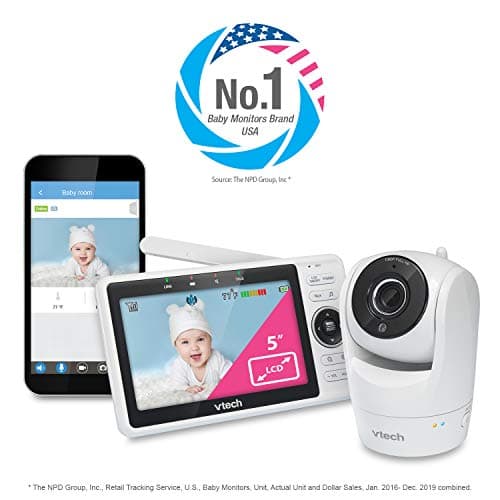 VTech VM901 Smart WiFi Baby Monitor with 1080p FHD Camera and 5" HD IPS Display, Free App, Remote Pan Tilt Zoom, Night Vision, Motion Detection Alerts 13