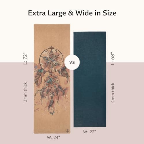 Shakti Warrior Akasa cork yoga mat - Artist Designed, Premium eco friendly mats, Non Slip, Non toxic, Great For Regular & Hot Yoga, Pilates and Workouts (72 inch x 24 inch x 3mm thick) 5