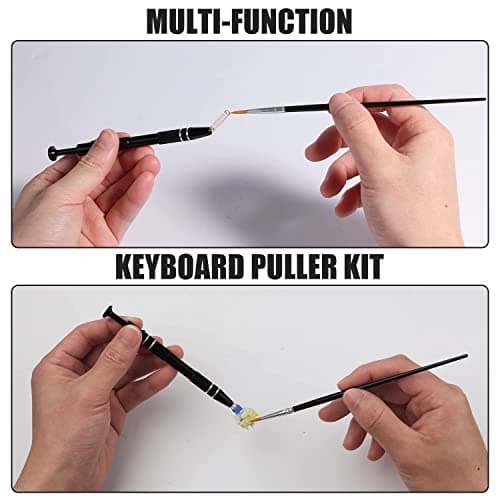 HEGAPOJA Keyboard Remover Tool Kit-7-Piece Set, Keycap Puller Include 5g Keyboard Lube, Switch Puller, Lubricating Pen, Cleaning Brush, Tweezers, 4-Jaw Gripper, and Key Cap Puller 5