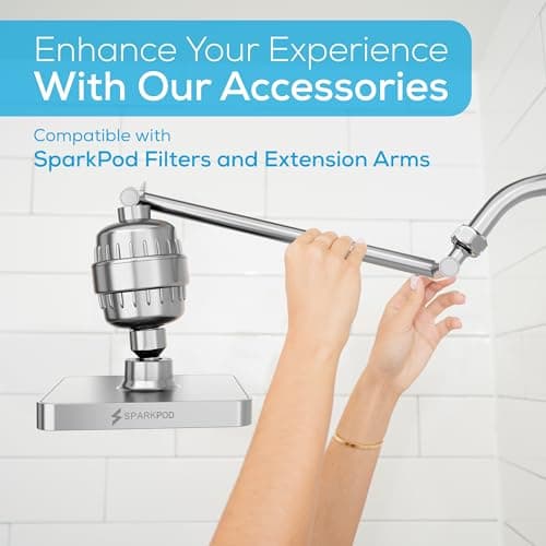 SparkPod Shower Head - High Pressure Rain - Premium Quality Luxury Design - Easy Clean Adjustable Replacement for Your Bathroom Shower Heads (Luxury Polished Chrome, 6 Inch Square) 7