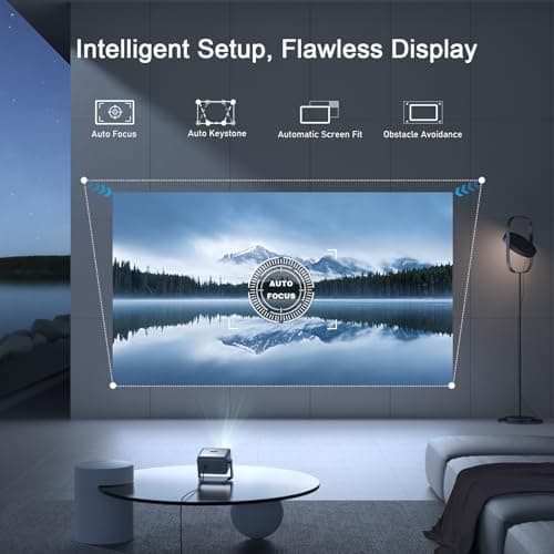 【Officially-Licensed APP & 2000 ANSI】4K Smart Projector with WiFi and Bluetooth, VOPLLS Auto Focus Portable Outdoor Projector, Movie Home Theater Proyector Adjustable Stand 5