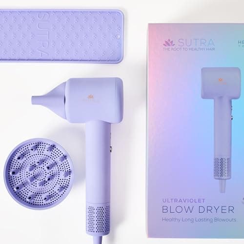 SUTRA Ultra Violet Blow Dryer - Lightweight Hair Dryer with Negative Ionic Technology, 2 Speed & 3 Heat Settings, Cool Shot, Diffuser & Concentrator, Fast Drying, Glossy Finish 7