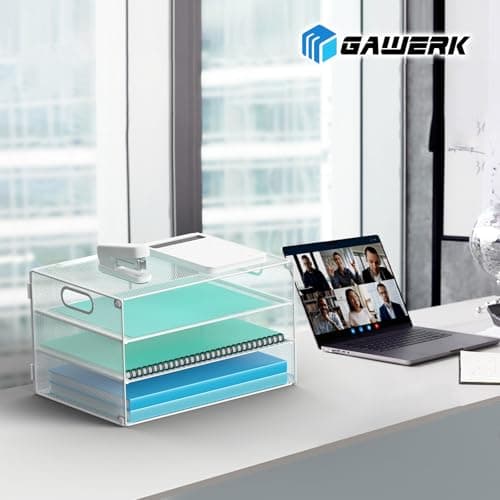 Gawerk 4 Tier Lettrer Tray Organizer with Handle, Mesh Desk Paper Letter Tray Organizer for Office & Home, White 6