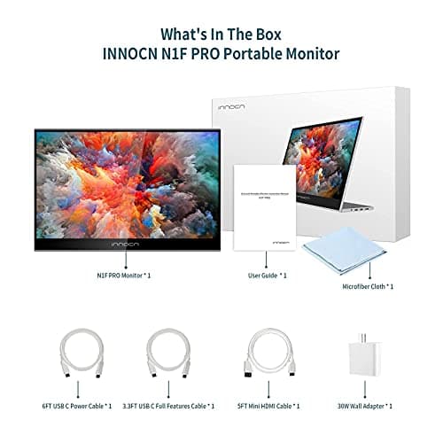 INNOCN Portable Laptop Monitor Touchscreen 15.6" 1080P HDMI USB C External Computer Display Ultra Slim Travel Second Monitor for Laptop MacBook Phone PS4 Switch Xbox Mini PC, 400Nits, 100% sRGB 6
