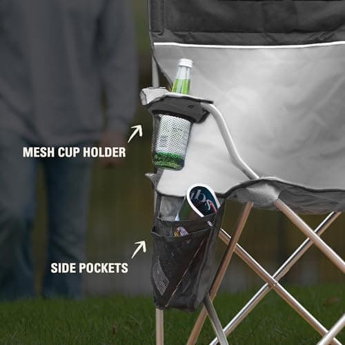 Coleman Portable Camping Chair with 4-Can Cooler, Cushioned Seat & Back with Side Pockets & Cup Holder, Carry Bag Included, Great for Camping, Tailgating, Firepits, Patio, & More 5