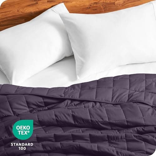 Bare Home Weighted Blanket King Size 30lb (80" x 87") for Adults - All-Natural 100% Cotton - Premium Heavy Blanket Nontoxic Glass Beads (Eggplant, 80"x87") 7