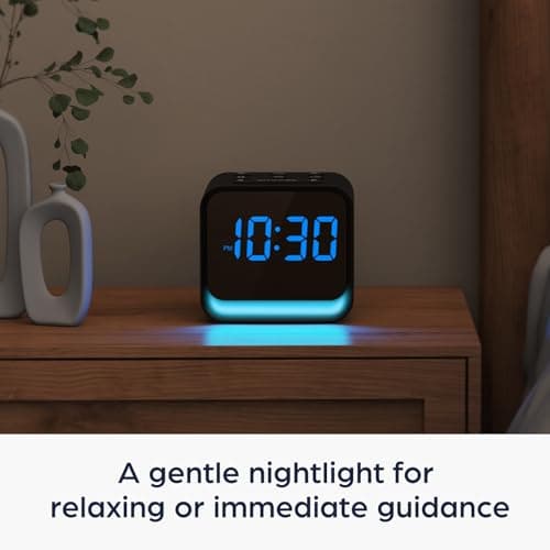 HOUSBAY Wooden Radio Alarm Clock - Dimmable Display for at-a-Glance Clock, Sleep-Friendly Light, Natural Alarm & Premium FM Radio for a Gentle Wake-Up 6