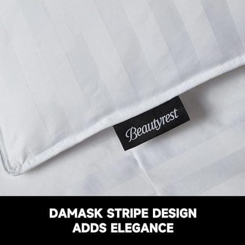 Beautyrest Hungarian White Goose Down Comforter Queen/Full Size, 100% USA Grown Cotton Fabric, 750 Fill Power Fluffy Duvet Insert, 500 Thread Count All Seasons Warmth Luxurious Comforters,90" x 98" 7