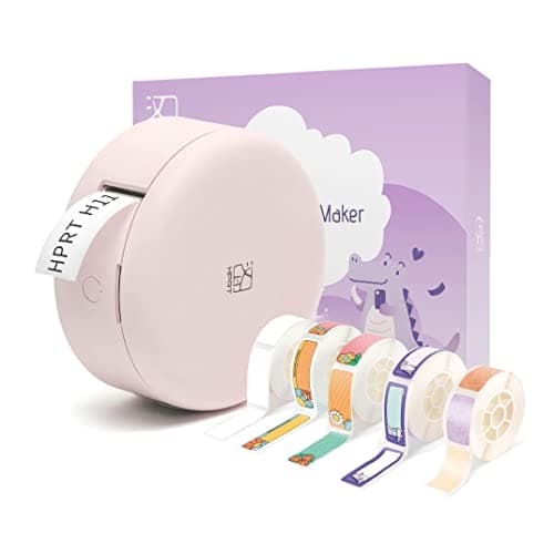 HPRT H11 Label Maker Machine with Tapes, Mini Cute Label Makers, Bluetooth Connection with iPhone Android, Waterproof Labeler for Home, Office, Classroom Organization (5 Tapes Included)