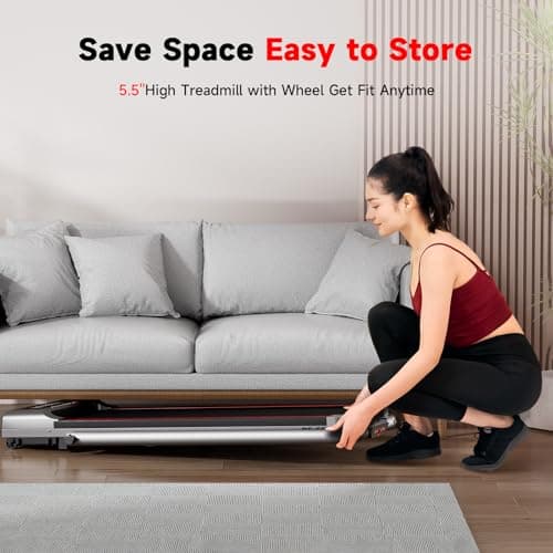 RHYTHM FUN Foldable Treadmill - 300 lb Capacity Walking Pad, 2.5HP Under Desk, Portable for Home and Office, 2 in 1 With Remote Control, LED Display (SL-C5) 7