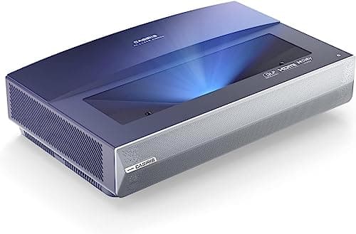 4K Smart Projector with Wifi and Bluetooth, 1080P Full HD Projector with Speaker, 2200 ANSI, WIFI6/5G, Ultra Short Throw, Triple UHD Laser TV with Android, HDR10 120", Home Bedroom Projector A6