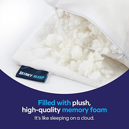 Sidney Sleep Adjustable Curved Contour Fill Pillow – Queen Size – for Side and Back Sleepers – Neck & Shoulder Comfort Support – Extra Fill Included (White) 7