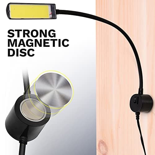 FAJ Magnetic Sewing Machine Light 12-Inches Flexible Gooseneck Arm Multifunctional Worklight, 60 Bright Daylight LEDs for Woodworking, Lathes, Drill Presses, Workbenches 3