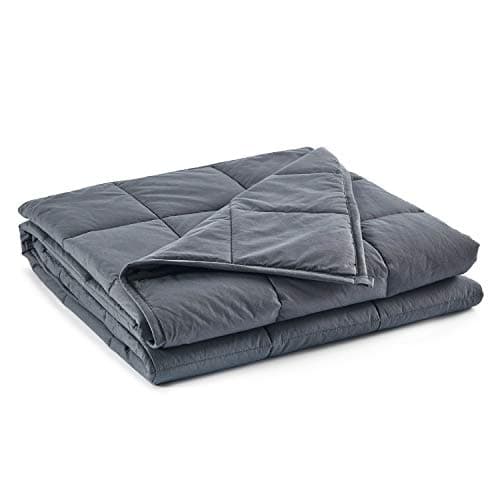 TONGDADA California King Size Weighted Blanket | 90''x108'',25lbs | Perfect for Couples | Premium Cotton Material with Glass Beads | Dark Grey