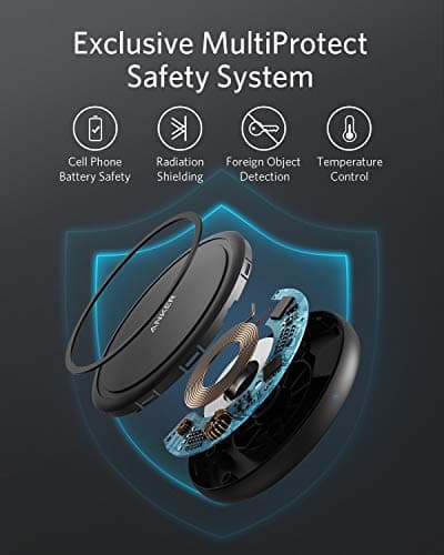 Anker Wireless Charger with Power Adapter, PowerWave II Pad, Qi-Certified 15W Max Fast Wireless Charging Pad for iPhone 16/16 Pro/16 Pro Max/14/13/12, Galaxy S10 S9 S8, Note 10 Note 9 & More 5