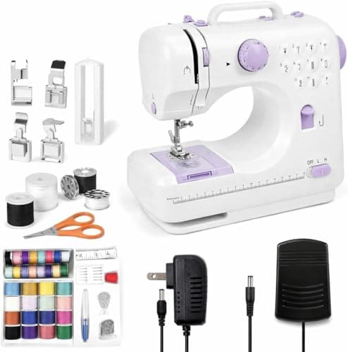 Sewing Machine for Beginners – Clearance！12 Built-in Stitches, 2 Speed Foot Pedal, LED Light, 32-Color Thread Kit, Mini Electric for Kids & Adults, Portable Home Mending & Crafting – Only $25.99 8