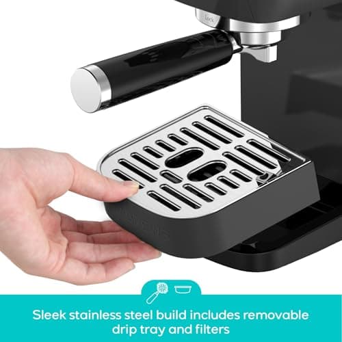 CASABREWS 3700 Essential Espresso Machine 20 Bar, Professional Espresso Coffee Machine with Steam Milk Frother, Coffee Maker Cappuccino Latte Machine with 43.9oz Removable Water Tank, Black 5