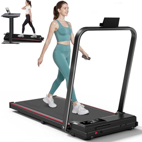 Incline Treadmill for Home, 300+ lb Capacity, Quiet Foldable Treadmills with Handle Bar, Compact Running Machine Walking Pad with APP