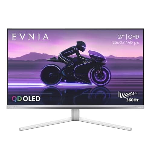 Philips Evnia 27M2N8500 QD OLED Gaming Monitor, QHD 2560 x 1440, 360Hz, 0.03ms Response time, Ambiglow, USB Hub, Height Adjustable, 4-Year Advance Replacement, Xbox PS5 Switch Compatible