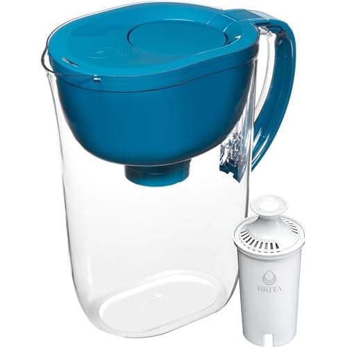 Brita Large Water Filter Pitcher for Tap and Drinking Water with SmartLight Change Indicator, Includes 1 Standard Filter, BPA-Free, Lasts 2 Months, 10-Cup Capacity, Teal 12