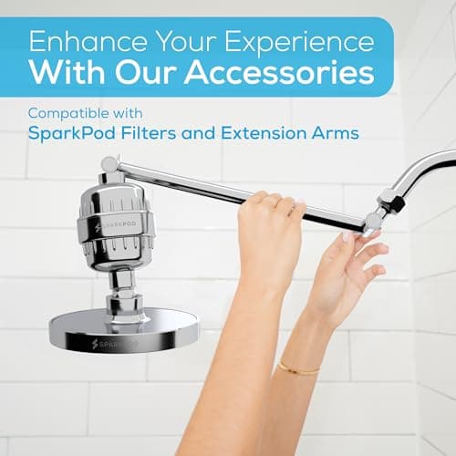 SparkPod Shower Head - High Pressure Rain - Premium Quality Luxury Design - Easy Clean Adjustable Replacement for Your Bathroom Shower Heads (Luxury Polished Chrome, 6 Inch Round) 6