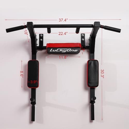 Multifunctional Wall Mounted Pull Up Bar, Heavy Duty Steel Chin Up Bar,Dip Station for Indoor Workout 6